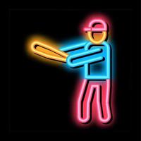 Baseball-Gamer-Neonlicht-Symbol-Illustration vektor