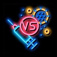 Anti-Virus-Injektions-Neon-Glow-Symbol-Illustration vektor