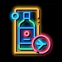 gekaufte Duty-Free-Alkohol-Neonlicht-Symbol-Illustration vektor