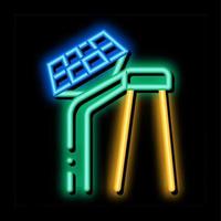 smart city solarbatterie neonglühen symbol illustration vektor