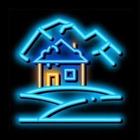 arktisk hus neon glöd ikon illustration vektor
