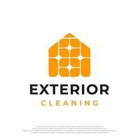 Logo-Vorlage für die Außenreinigung des Hauses. gut für Reinigungsunternehmen. Vektorillustration eps.10 vektor