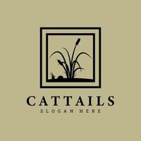 Cattails-Logo, Vektorgrafik-Design, Symbol, minimalistisches Logo vektor