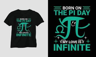 pi day spezielles typografie-t-shirt-design-vorlagendesign mit pi, mathematik usw. vektor