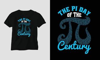 pi day spezielles typografie-t-shirt-design-vorlagendesign mit pi, mathematik usw. vektor