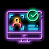 dator person identitet neon glöd ikon illustration vektor