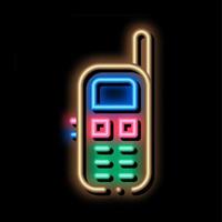 cellulär telefon symbol neon glöd ikon illustration vektor