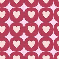 Nahtloses Muster von handgezeichneten Liebesherzen auf isoliertem rosa Hintergrund. romantisches liebesdesign für liebe, valentinstag, muttertag, hochzeitsfeier, grußkarte, scrapbooking. vektor