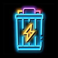 blitzbatterie neonglühen symbol illustration vektor