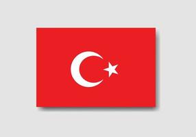 Nationalflagge der Türkei mit Schattenhintergrund. Vektor-Illustration. Folge10 vektor