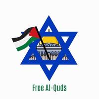 Illustrationsvektor von Save Al Quds Palästina, perfekt für Druck, Poster, Banner usw. vektor