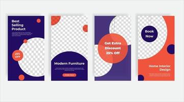 bästsäljande möbler sociala medier post mall banner vektor