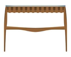 hopfällbar trä tabell främre se i realistisk stil. turkos tabell topp. Hem trä- möbel design. färgrik vektor illustration på en vit bakgrund.