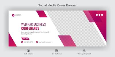 Online-Business-Konferenz-Social-Media-Post-Facebook-Cover-Banner-Vorlage vektor