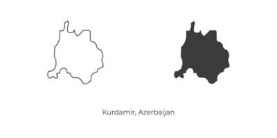 einfache Vektorillustration der Kurdamir-Karte, Aserbaidschan. vektor