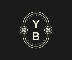 yb Initialen Brief Hochzeit Monogramm Logos Vorlage, handgezeichnete moderne minimalistische und florale Vorlagen für Einladungskarten, Datum speichern, elegante Identität. vektor