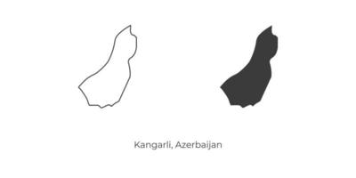 einfache Vektorillustration der Känguru-Karte, Aserbaidschan. vektor