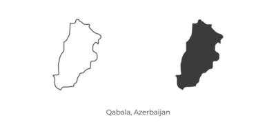 einfache Vektorillustration der Qabala-Karte, Aserbaidschan. vektor