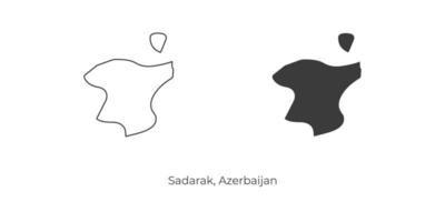 einfache Vektorillustration der Sadarak-Karte, Aserbaidschan. vektor