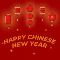 Lycklig kinesisk ny år, lykta begrepp vektor