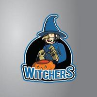 Witcher-Illustrationsdesign-Abzeichen vektor