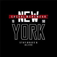 New Yorker Vektortypografie für T-Shirt. perfekt für einfachen Stil vektor