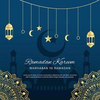 platt design ramadan kareem islamic bakgrund vektor