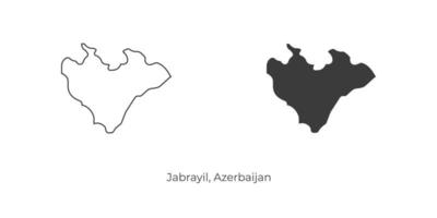 einfache Vektorillustration der Jabrayil-Karte, Aserbaidschan. vektor