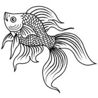 design illustration översikt asiatisk guld fisk vektor