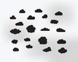 Vektorsatz der Wolkensilhouette vektor