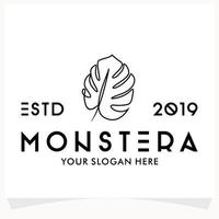 tropisk monstera logotyp mönster mall vektor