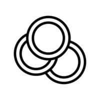 Münzen Symbolzeile isoliert auf weißem Hintergrund. schwarzes, flaches, dünnes Symbol im modernen Umrissstil. Lineares Symbol und bearbeitbarer Strich. einfache und pixelgenaue strichvektorillustration vektor
