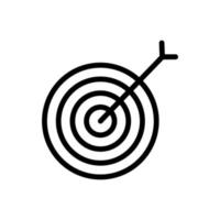Dart-Zielsymbollinie isoliert auf weißem Hintergrund. schwarzes, flaches, dünnes Symbol im modernen Umrissstil. Lineares Symbol und bearbeitbarer Strich. einfache und pixelgenaue strichvektorillustration vektor
