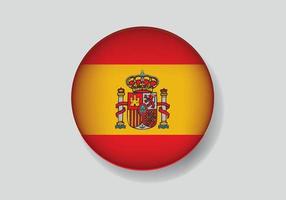 Flagge von Spanien als rundes glänzendes Symbol. Knopf mit Spanien-Flagge vektor