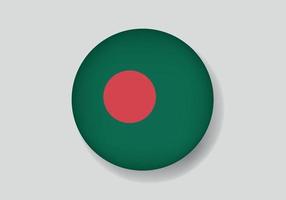 flagga av bangladesh som runda glansig ikon. knapp med bangladesh flagga vektor