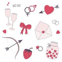 romantische Clipart-Sammlung vektor