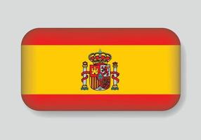 isoliert von Spanien auf Knopfdruck, Vektorillustration Flaggendesign