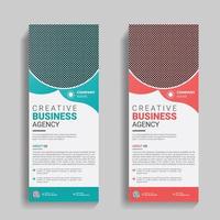 kreatives Geschäft und Unternehmen, Agentur, modernes Rollup-Standee-Banner-Design mit zwei Farben vektor