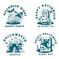 halloween särskild uppsättning blå logotyp fri vektor