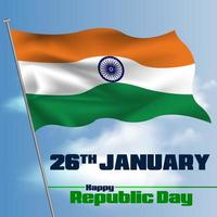 Tag der Republik Indien mit indischer Flagge Ashoka Chakra 26. Januar vektor