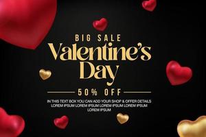 Happy Valentine's Day Poster oder Banner mit süßer Schriftart und vielen süßen Herzen Promotion und Shopping-Vorlage oder Hintergrund für Liebe und Valentinstag Konzept Pro-Vektor vektor