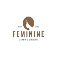 frauen und kaffeebohne für entspannen tag ideen logo design vektor symbol illustration vorlage