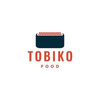 japanisches essen lecker tobiko fisch ei restaurant essen logo design vektor symbol illustration vorlage