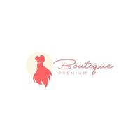 Kleid Mädchen feminine Boutique-Stil Mode moderne Logo-Design-Vektor-Symbol-Illustrationsvorlage vektor