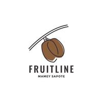 frisches obst mamey sapote süße köstliche jahreszeit logo design vektor symbol illustration vorlage