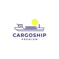 Schifffahrt Containerschiff Ozean Cargo Linie Logo Design Vektor Icon Illustration Vorlage