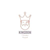 koppla av kung av rike krona skäggig maskot tecknad serie leende logotyp design vektor ikon illustration mall