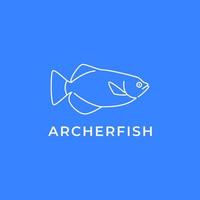 Archerfish exotische Wasserlebewesen Fisch Logo Design Vektor Icon Illustration Vorlage