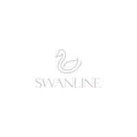 schwan vogel schwimmen feminine boutique mode minimale linie modernes logo design vektor symbol illustration vorlage