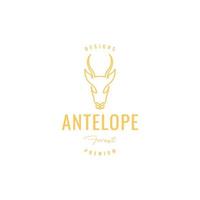 Kopf Antilope Langhornhirsche laufen schnell Wald Savanne Gras Logo Design Vektor Icon Illustration Vorlage